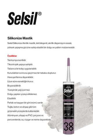 Selsil 500 gr, 25 AL 21 ÖDE Silikonize Mastik, Beyaz ve rosie pamuk