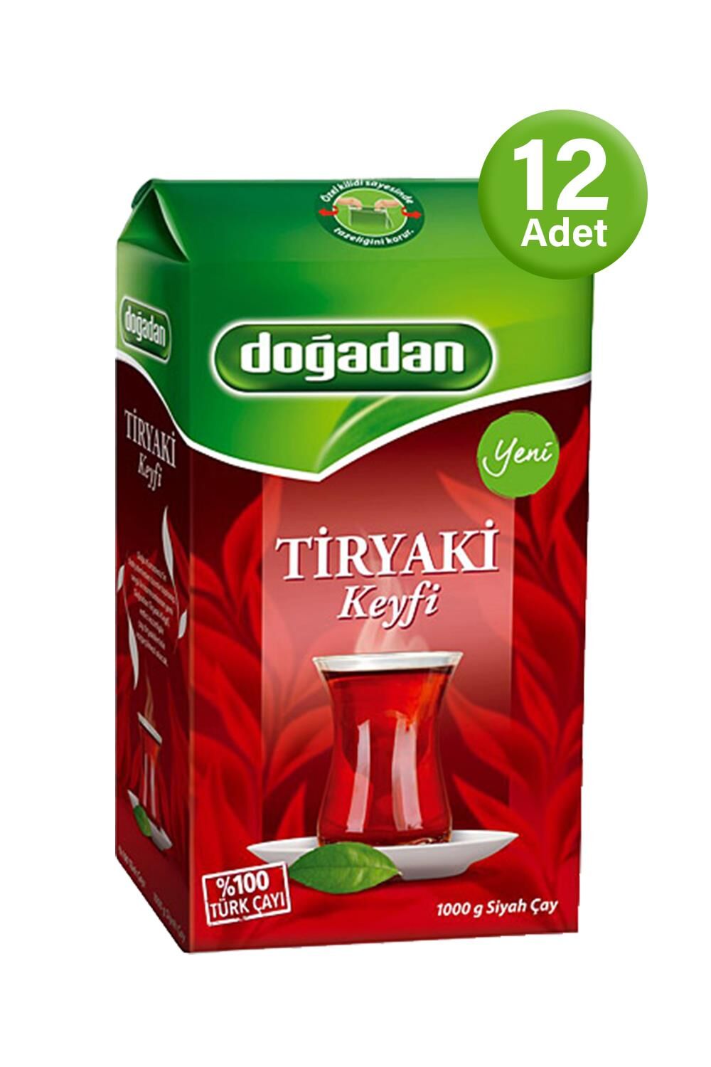 Doğadan Tiryaki Siyah Dökme Çay 1 kg - 12 Adet