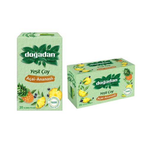 Doğadan Yeşil Çay Açai Ananaslı Bardak Poşet Çay