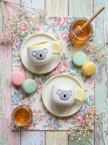Koala Desenli 2'li Kahve Fincanı 140 ml