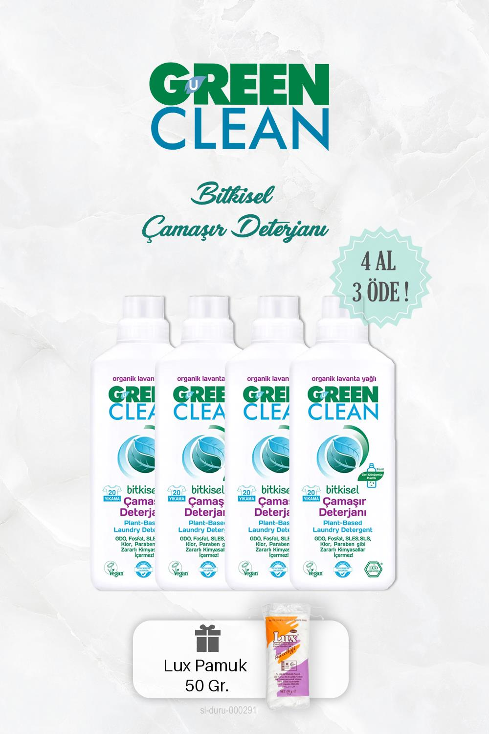 4 AL 3 ÖDE Bitkisel Çamaşır Deterjanı Lavantalı 1000 ml