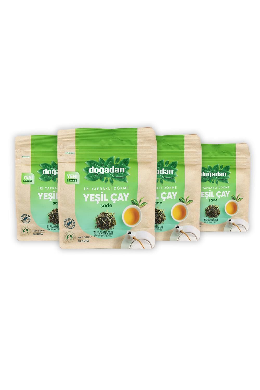 Doğadan Dökme Yeşil Çay Sade 60 gr x 4 Adet