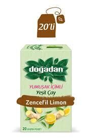 Doğadan Yeşil Çay Yumuşak İçimli Zencefil Limon 20 li