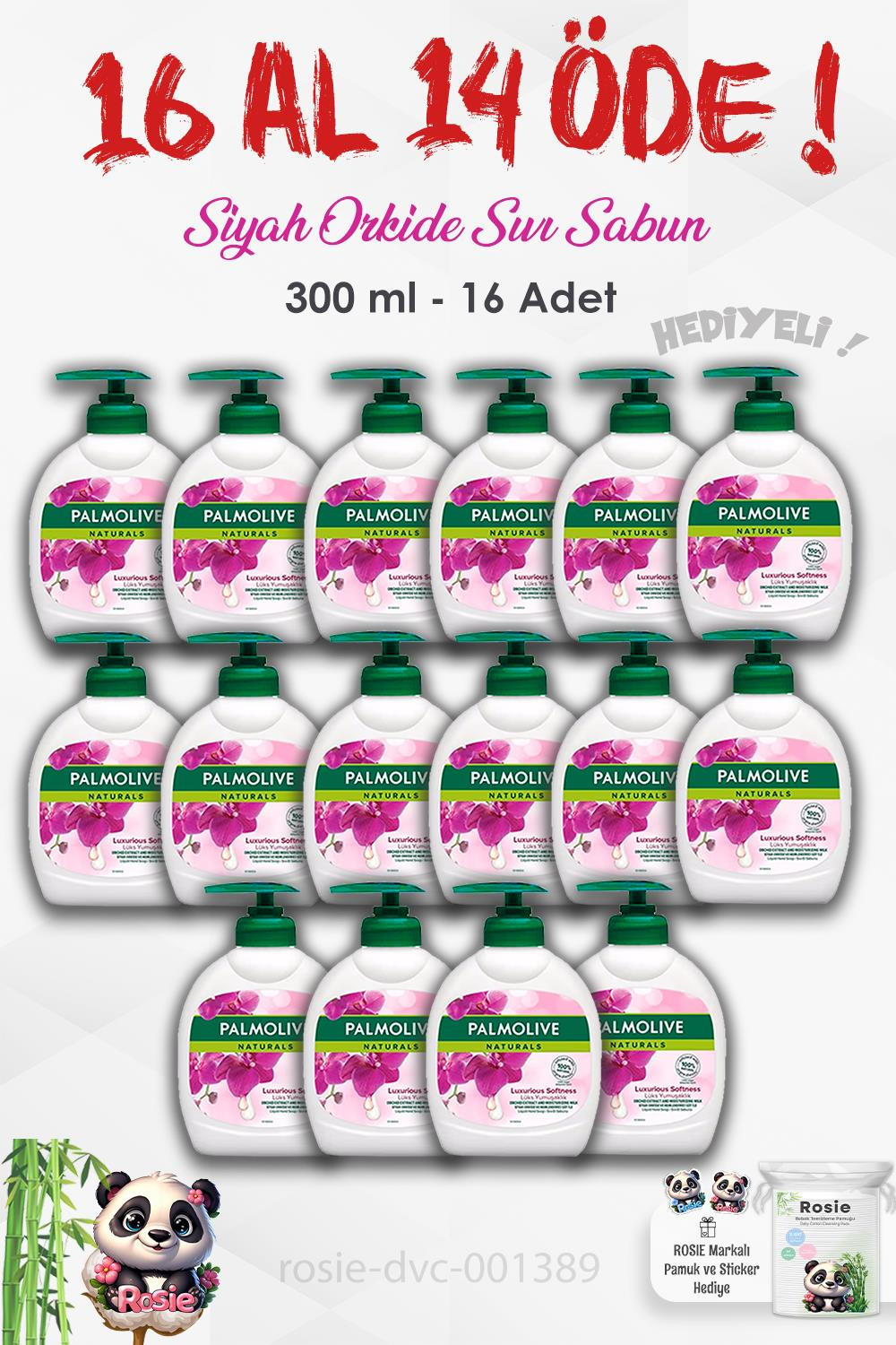 Palmolive 16 AL 14 ÖDE Naturals Siyah Orkide Lüks Yumuşaklık Sıvı Sabun 300 ml ve ROSIE