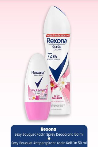 Rexona Sexy Bouquet Kadın Sprey Deodorant 150 ml & Antiperspirant Roll On 50 ml