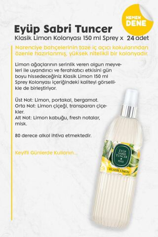 Klasik Limon Kolonyası 19 AL 16 ÖDE 150 ML ve ROSIE Hediye