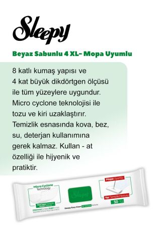 Sleepy Mopa Uyumlu 4XL ve Easy Clean Havlu Set, Pamuk Hediyeli