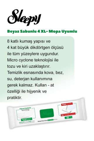 Sleepy Mopa Uyumlu 4XL ve Easy Clean Havlu Set, Pamuk Hediyeli