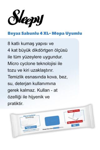 Sleepy Mopa Uyumlu 4XL ve Easy Clean Havlu Set, Pamuk Hediyeli