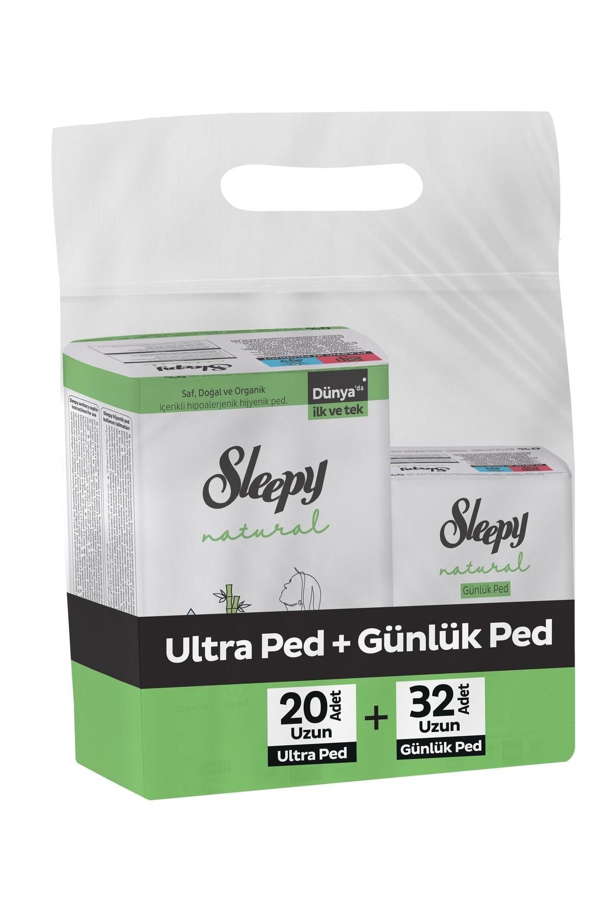 Natural Hijyenik Ped Uzun 20'li Günlük Ped Uzun 32'li