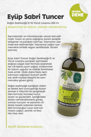 Zeytinyağlı Losyon 250 ml, Gül suyu 30'lu, Verbena & Zinde 50'li, Kiraz Çiçeği 150'li ve Rosie