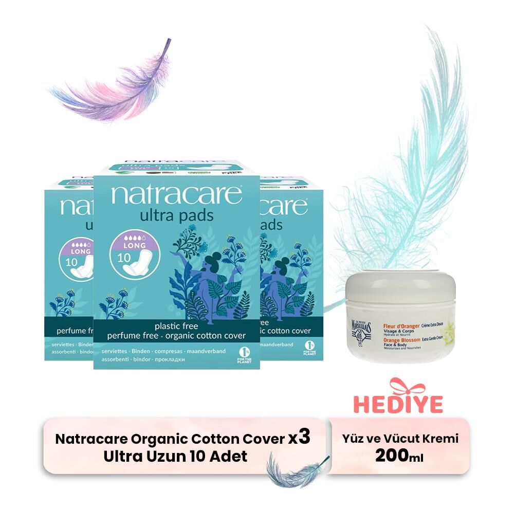 Natracare Ultra Uzun 10' lu x 3, Yüz ve Vücut Kremi Hediyeli