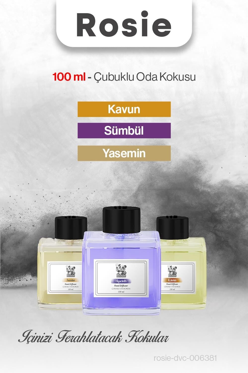 Kavun, Yasemin ve Sümbül 3'lü 100 ml Çubuklu Oda Kokusu