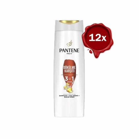 Pantene Şampuan Pro-V Saç Dökülmelerine Karşı Etkili 3' ü 1 Arada 400 ML x 12