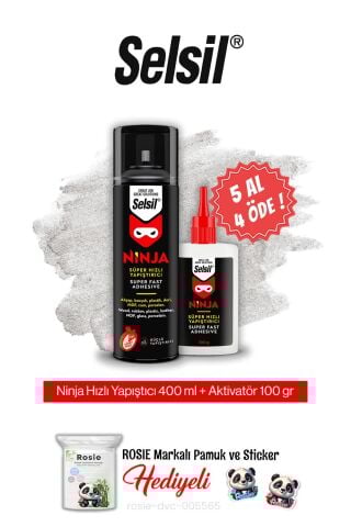 Selsil 5 AL 4 ÖDE Ninja Hızlı Yapıştırıcı Set ve rosie pamuk