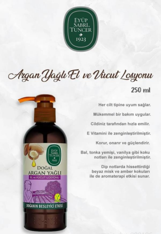 Argan Losyon 250 ml, Gül suyu 30'lu, Verbena & Zinde 50'li, Kiraz Çiçeği 150'li ve Rosie