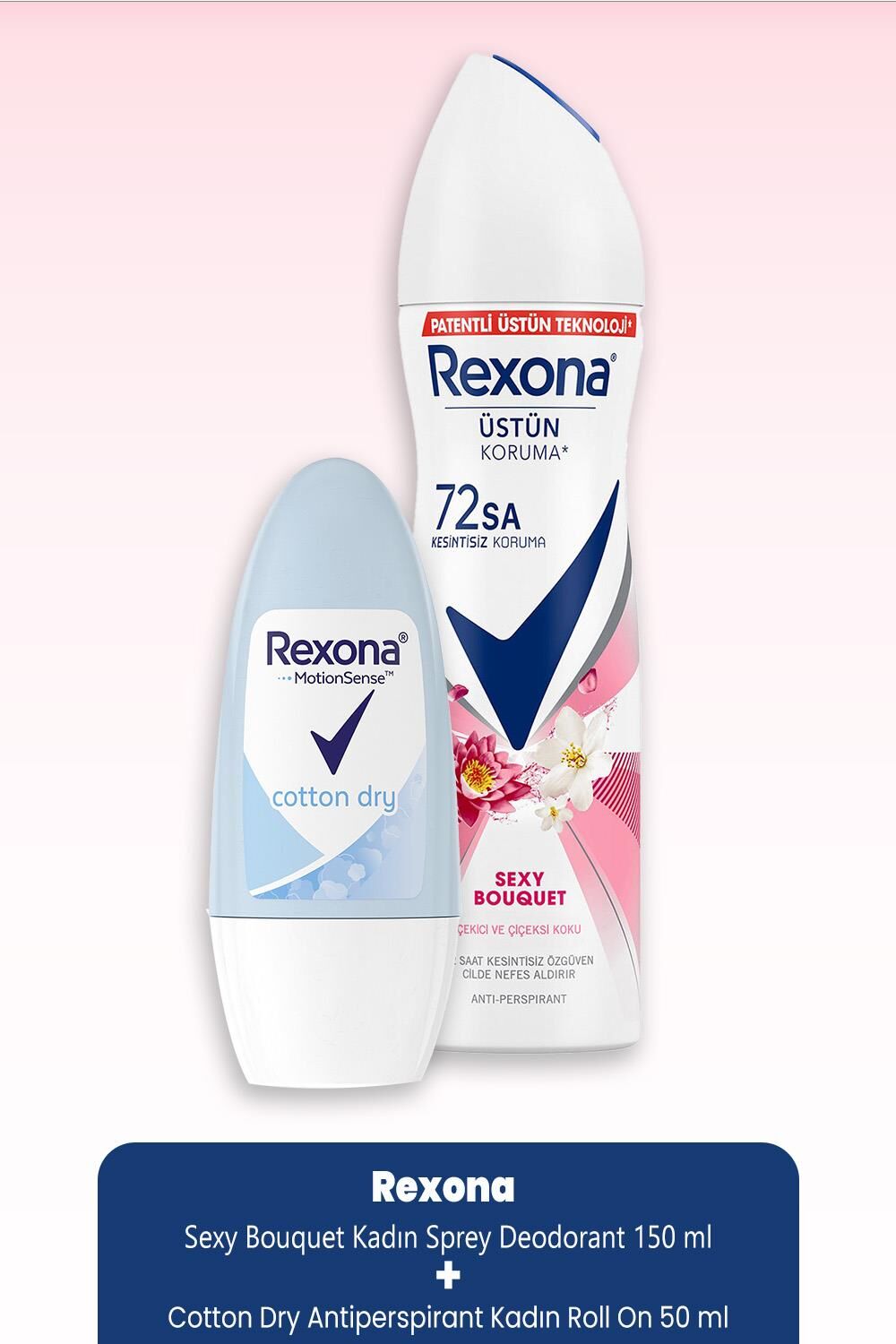 Rexona Sexy Bouquet Kadın Deodorant 150 ml & Cotton Dry Roll On 50 ml