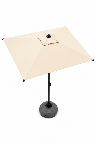 Alubrella Krem Güneş Şemsiyesi Kare, 210/210 8 telli, Su Geçirmez Kumaş, Bidonlu