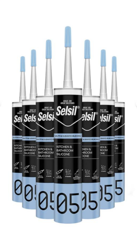 Selsil Şeffaf Mutfak Banyo Silikonu 280 ml 25 Adet