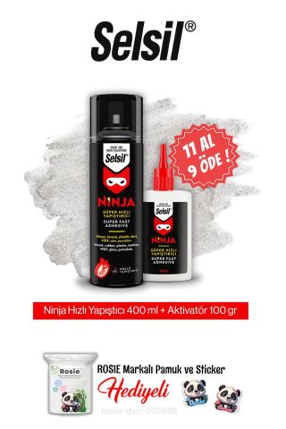 Selsil Ninja Hızlı Yapıştırıcı Set, 11 AL 9 ÖDE ve rosie pamuk