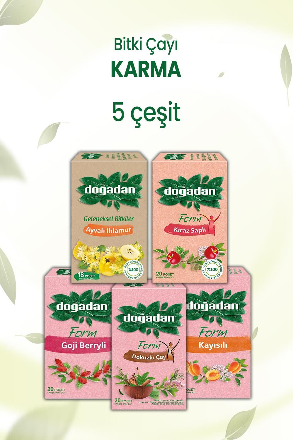 Doğadan Poşet Bitki Çaylarıı 5 Çeşit