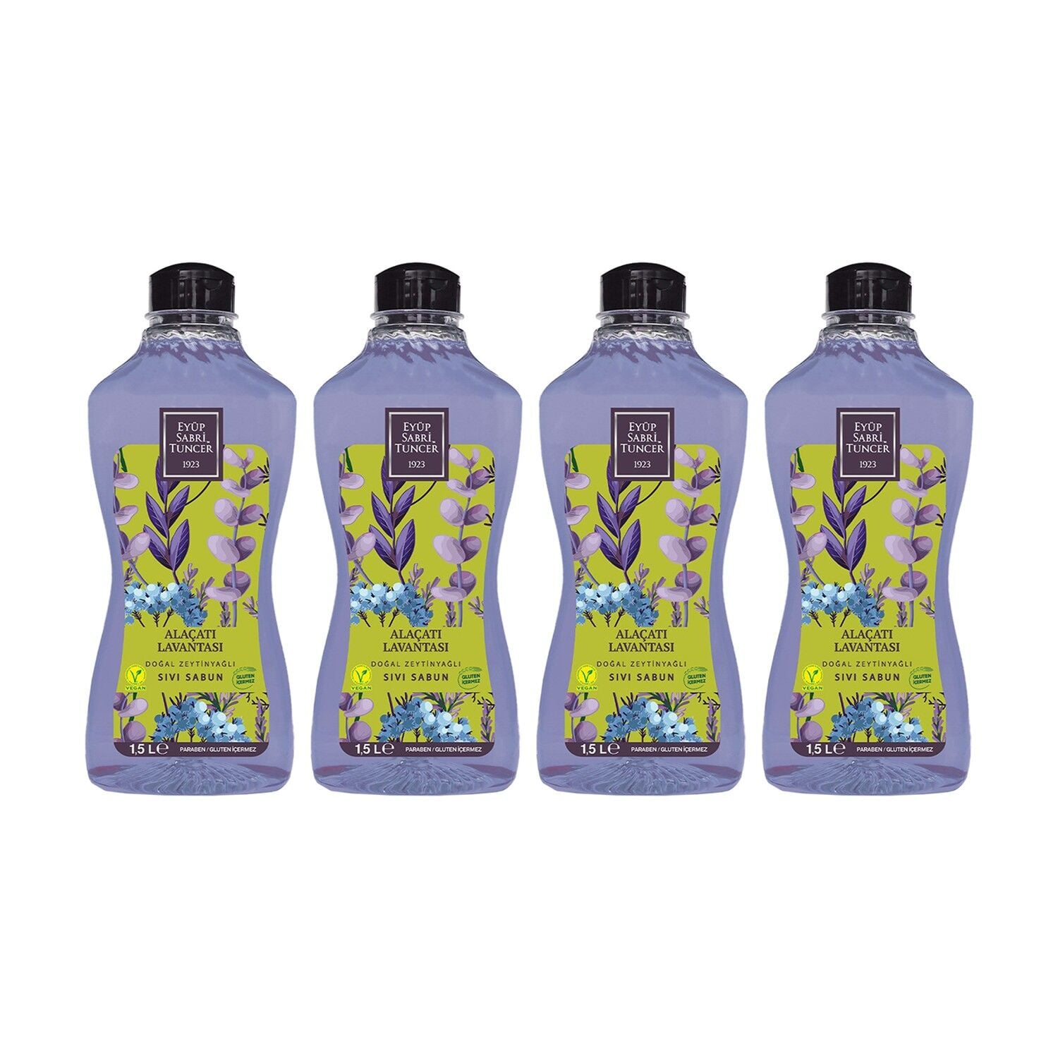 Eyüp Sabri Tuncer Alaçatı Lavantası Doğal Zeytinyağlı Sıvı Sabun 1,5 lt x 4