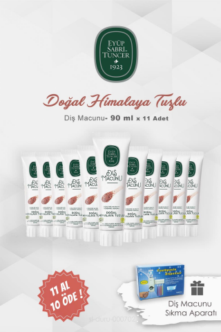 Eyüp Sabri Tuncer 11  AL 10 ÖDE Diş Macunu Himalaya Tuzlu 90 ml ve Diş Macunu Aparatı 5 li