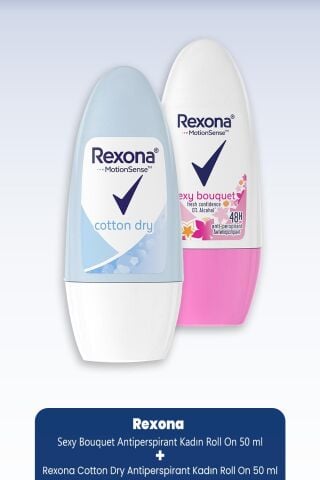 Rexona Sexy Bouquet Antiperspirant 50 ml & Cotton Dry Kadın Roll On 50 ml