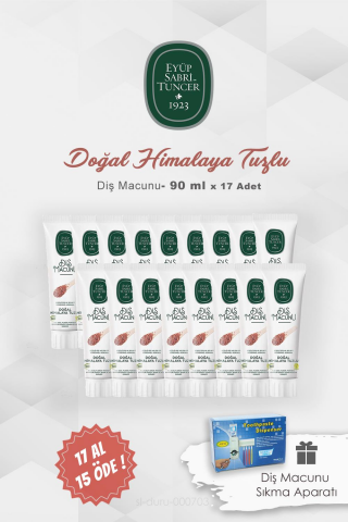 Eyüp Sabri Tuncer Himalaya Tuzlu Diş Macunu 90 ml 17 AL 15 ÖDE ve Diş Macunu Aparatı 5 li