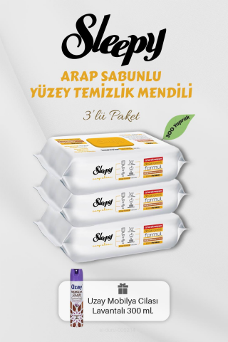 300 Adet Arap Sabunlu Yüzey Havlusu Lavantalı Mobilya Cilası Hediyeli