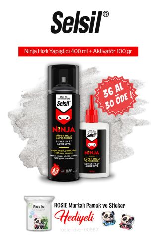 Selsil 36 AL 30 ÖDE Ninja Hızlı Yapıştırıcı Set ve rosie pamuk