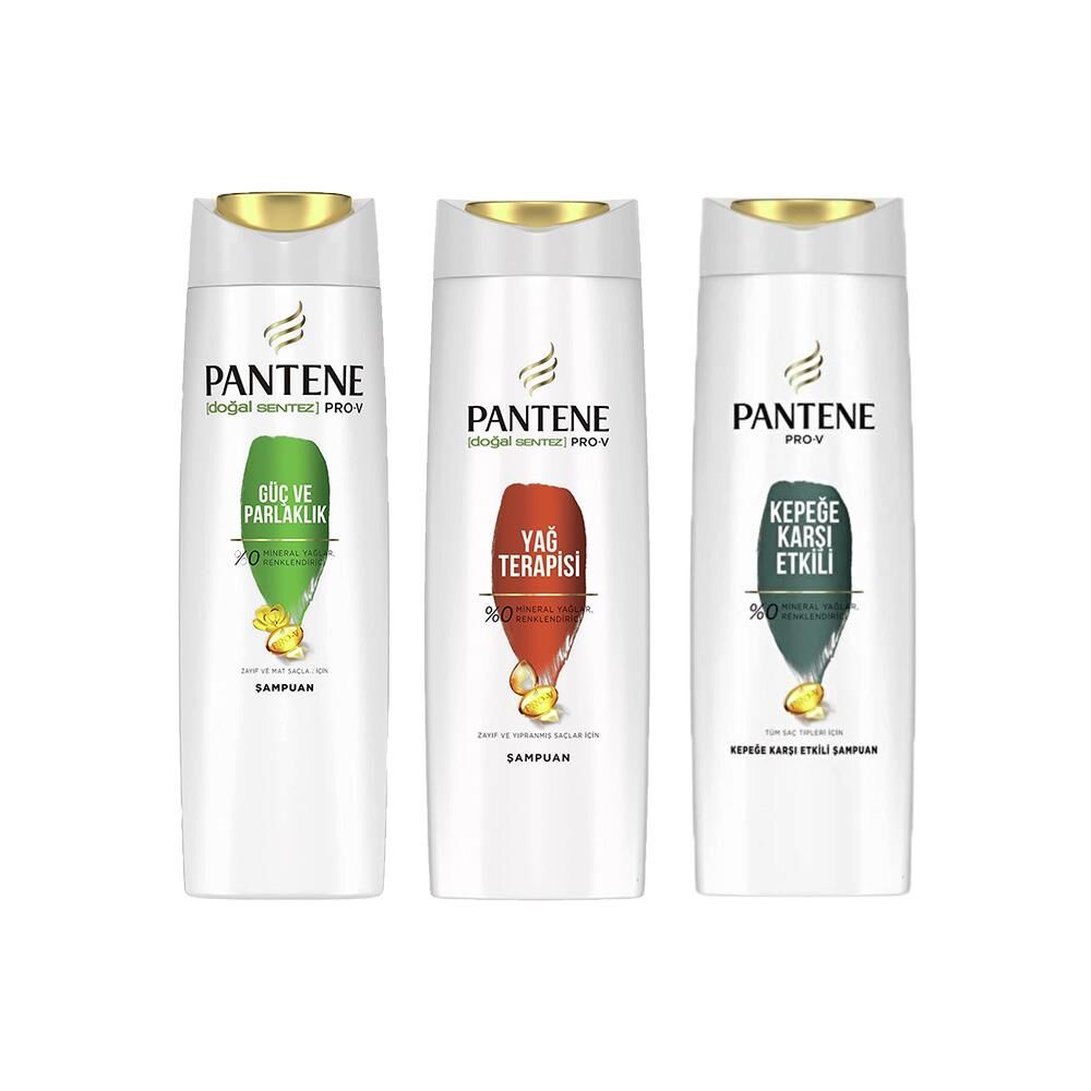 Pantene Şampuan Pro-V Güç Ve Parlaklık, Yağ Terapisi ve Kepeğe Karşı