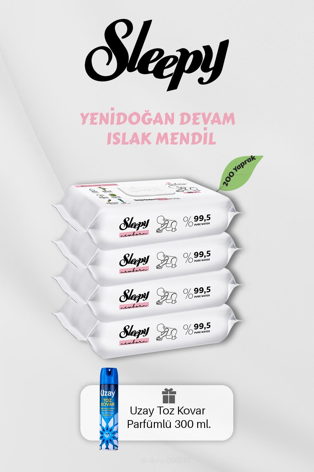 Yenidoğan Islak Havlu 200 Adet, Toz Kovar Hediyeli