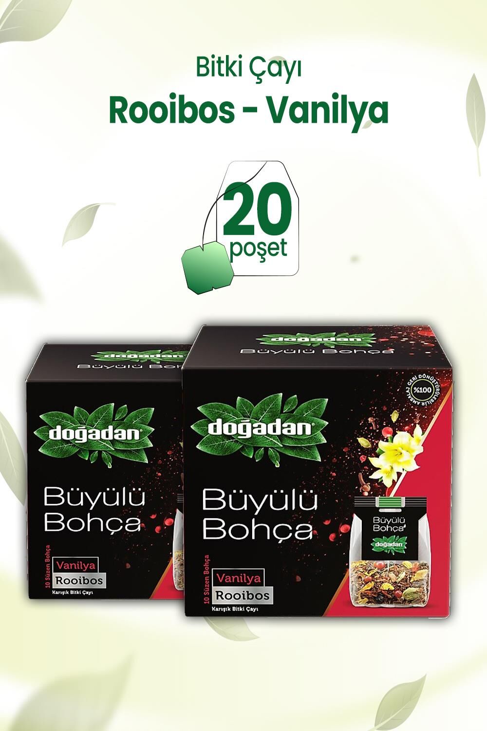 Doğadan Büyülü Bohça Rooibos Vanilyalı Karışık Bitki Çayı x 2 Adet