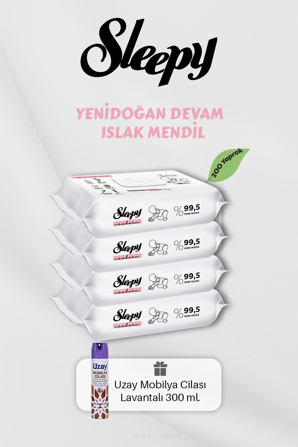 Yenidoğan Islak Havlu 200 Adet, Lavanta Mobilya Cilası Hediyeli