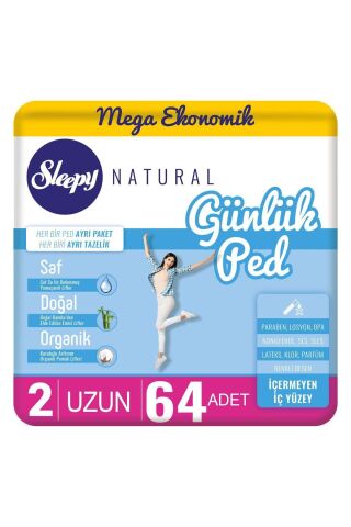 Sleepy Natural Günlük Ped Uzun 64 Adet