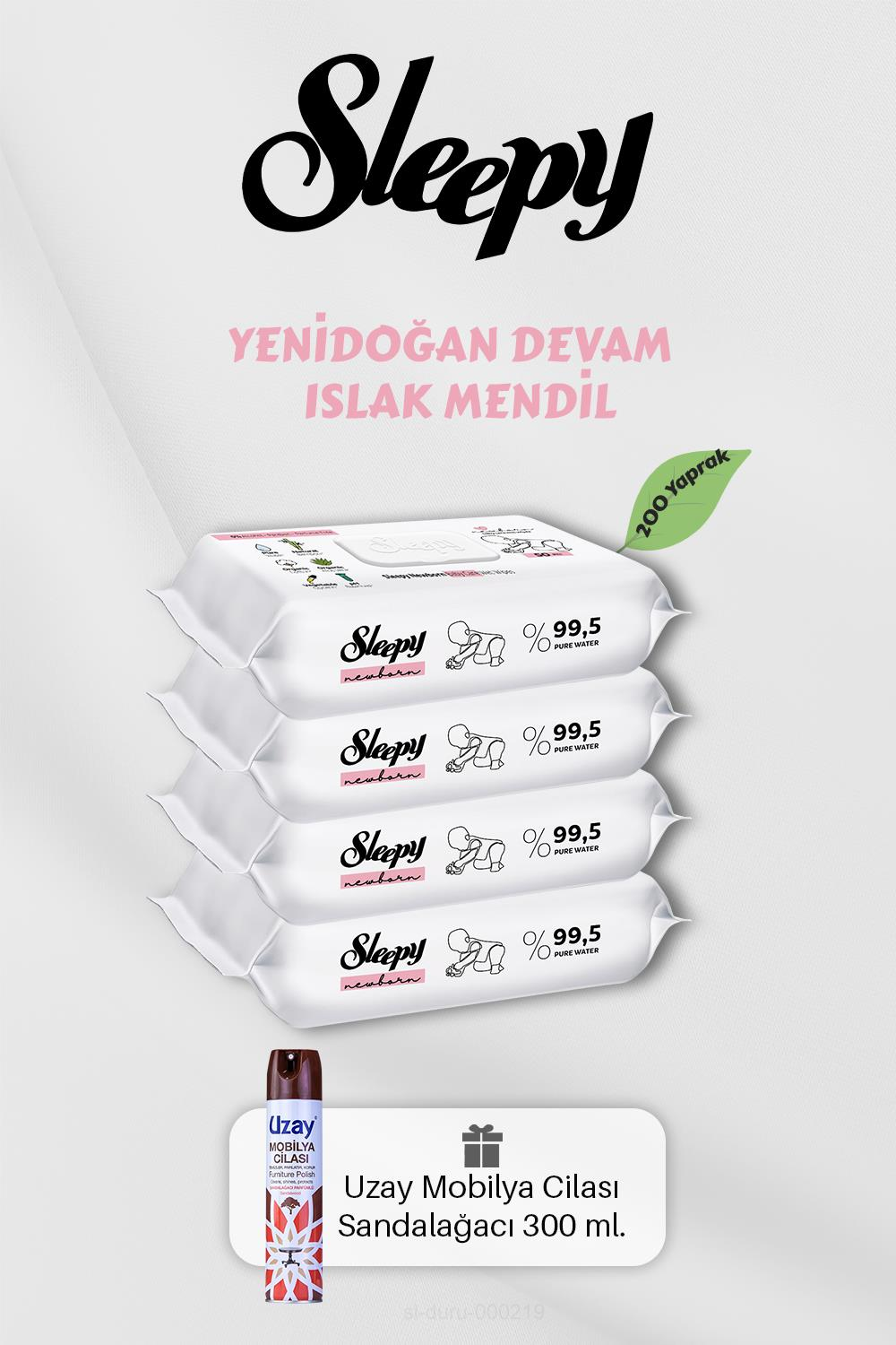 Yenidoğan Islak Havlu 200 Adet, Mobilya Cilası Hediyeli