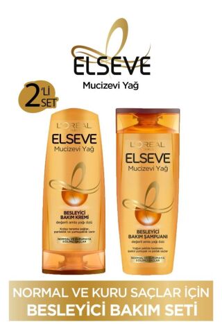 Elseve Mucizevi Yağ Besleyici Bakım Şampuanı 390 Ml & Saç Bakım Kremi 390ml
