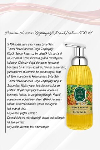 Hawaii Ananas Zeytinyağlı Köpük Sabun 500 ML 5 Al 4 Öde ve Rosie Pamuk