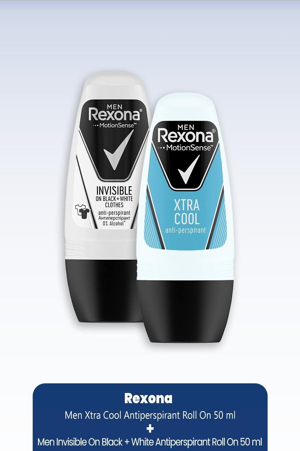 Rexona Men Xtra Cool 50 ml & Invisible On Black + White Roll On 50 ml