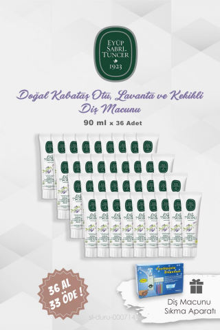 Eyüp Sabri Tuncer Diş Macunu Karabaş Otu Özlü 36 AL 33 ÖDE 90 ml ve Diş Macunu Aparatı