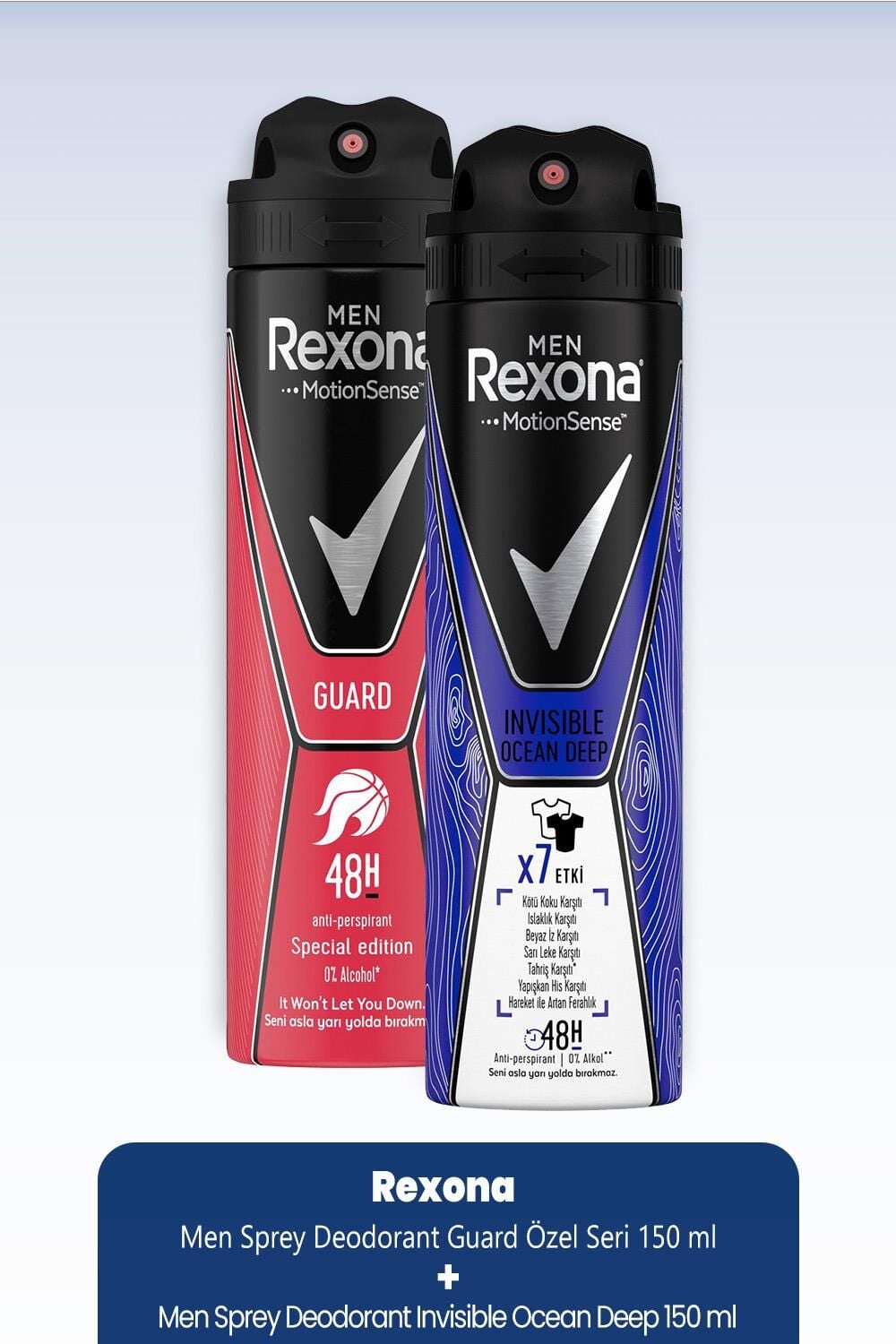 Rexona Men Guard Özel Seri 150 ml & Sprey Deodorant Invisible Ocean Deep 150 ml