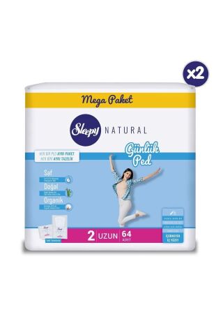 Sleepy Natural Günlük Ped Uzun 2X64 Adet