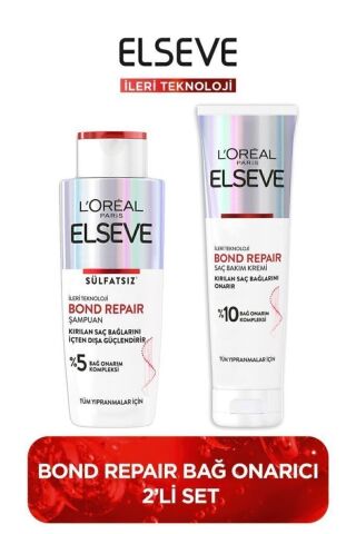 Elseve Bond Repair Bağ Onarıcı Saç Bakım Seti: Onarıcı Bakım Kremi 150ml + Güçlendirici Şampuan 200ml