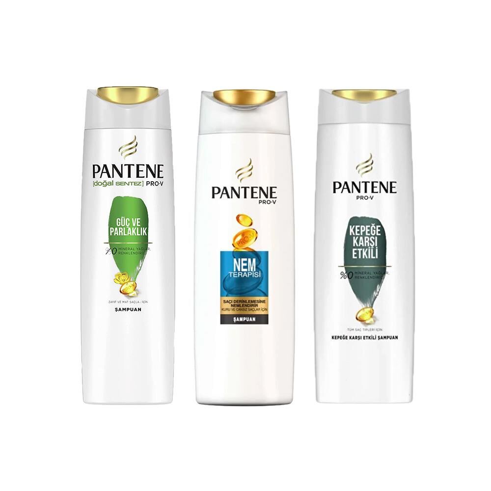 Pantene Şampuan Pro-V Güç Ve Parlaklık, Nem Terapisi ve Kepeğe Karşı