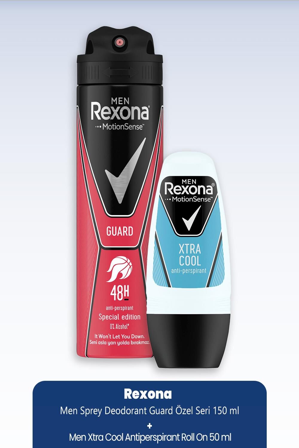 Rexona Men Sprey Deodorant Guard Özel Seri 150 ml & Xtra Cool Antiperspirant Roll On 50 ml