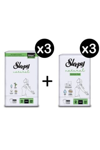 Sleepy Natural Hijyenik Ped Uzun 60 Adet Günlük Ped Uzun 96 Adet