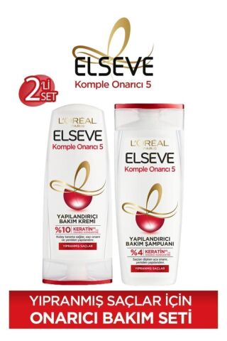 Elseve Komple Onarıcı 5 Yapılandırıcı Bakım Şampuanı 390 Ml & Saç Bakım Kremi 390 Ml