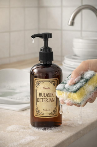 Plastik Fısfıs ve Pompalı Şişe ile Etiket Seti