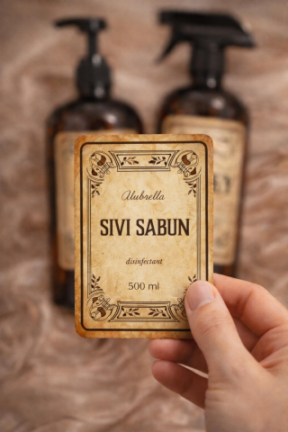 Plastik Fısfıs ve Pompalı Şişe ile Etiket Seti